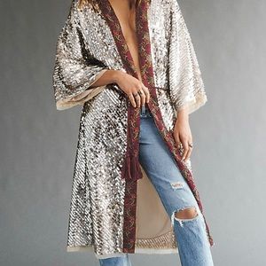 Free People Light is Coming Sequin Kimono Jacket